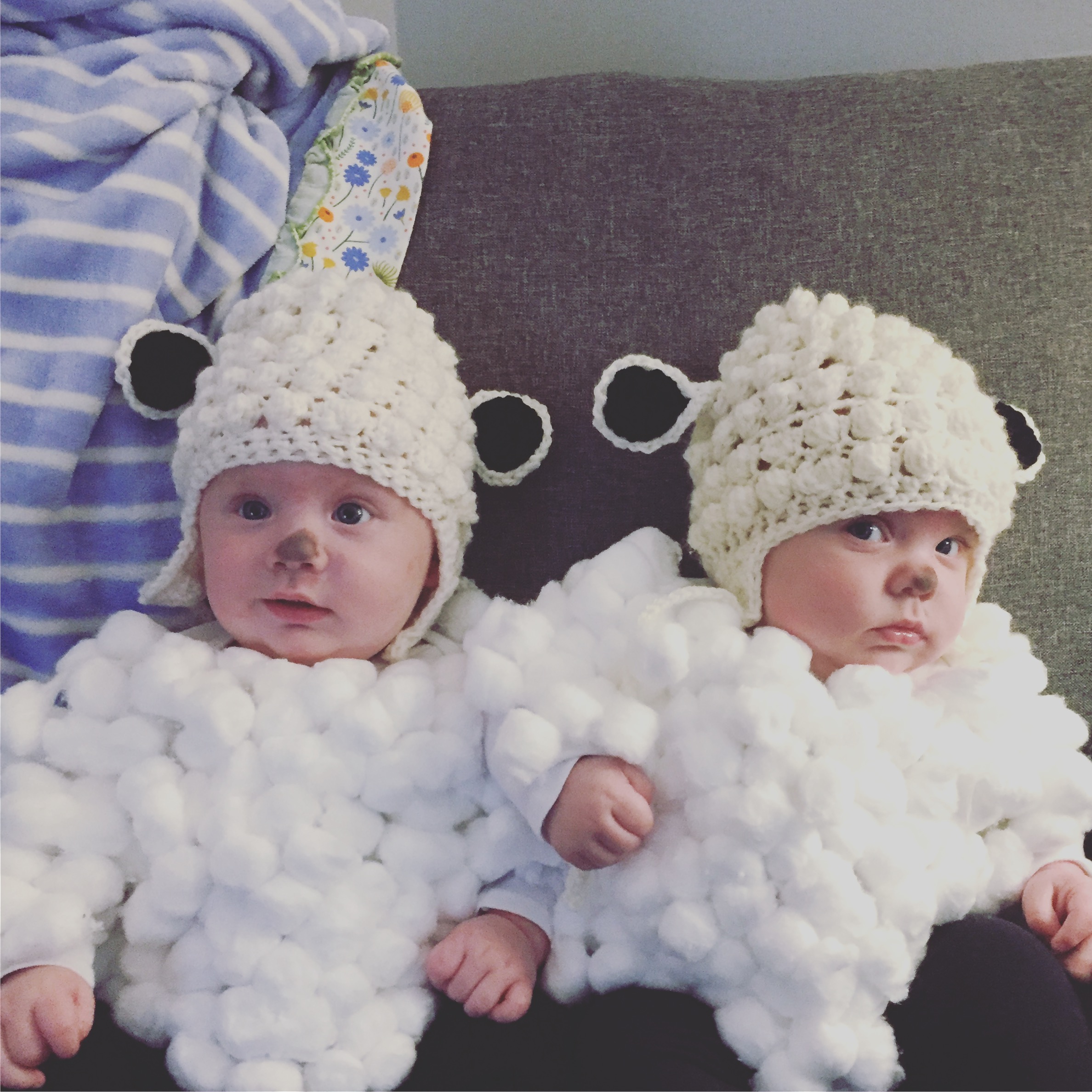 twin babies in halloween costumes