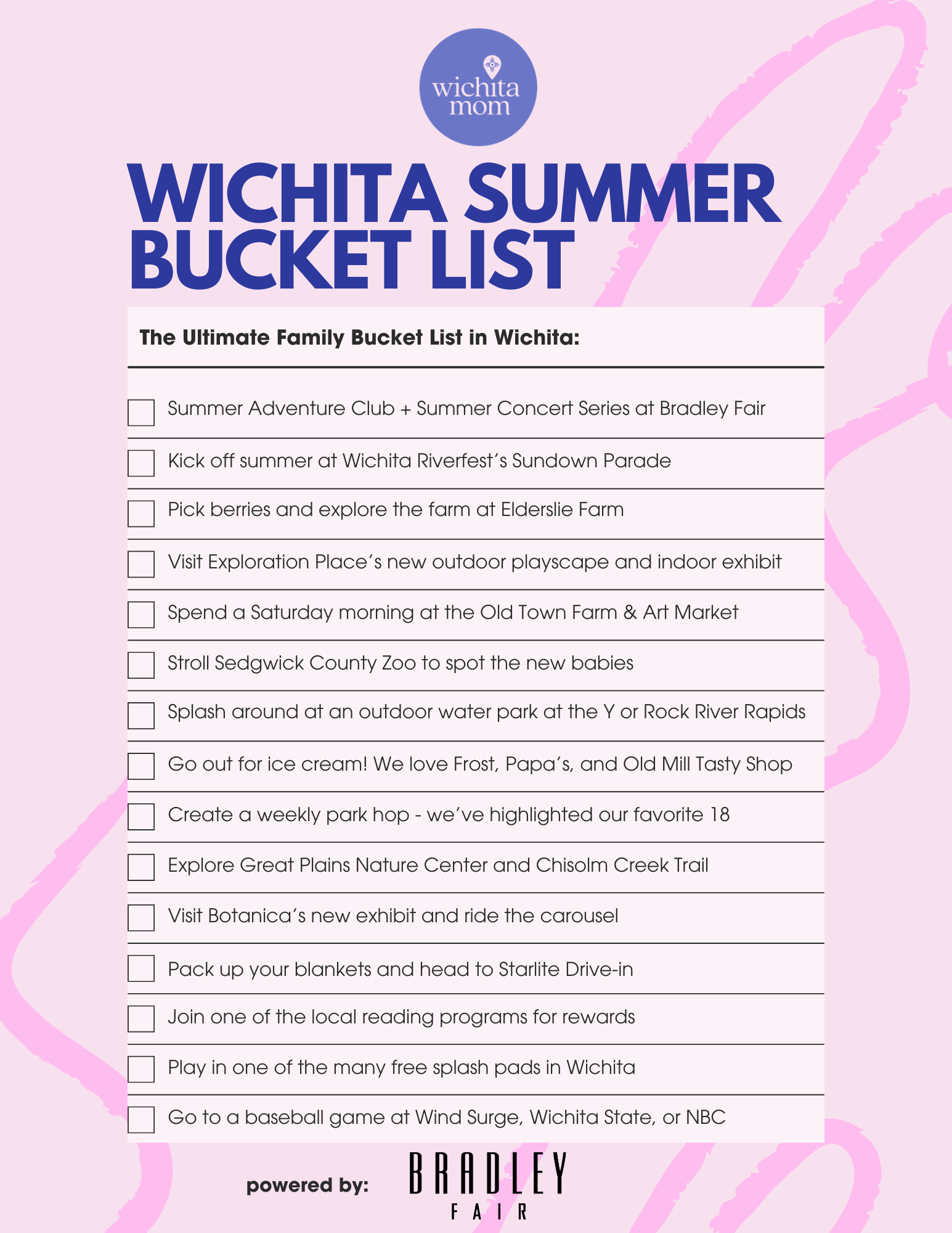 Wichita Summer Bucket List Free Printable